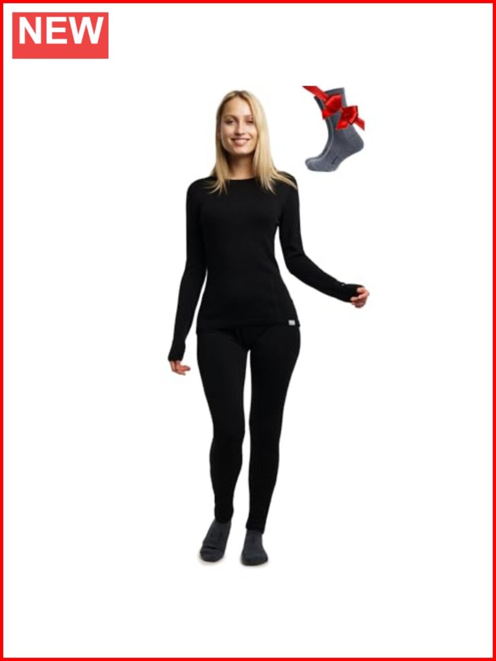 Merino Wool Base Layer Set Thermal Underwear Top Bottom Wicking
